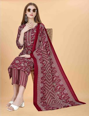 Maroon cotton blendpremium designer ready to wear kurta set 2