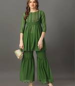Pista georgette premium designer ready to wear kurta set