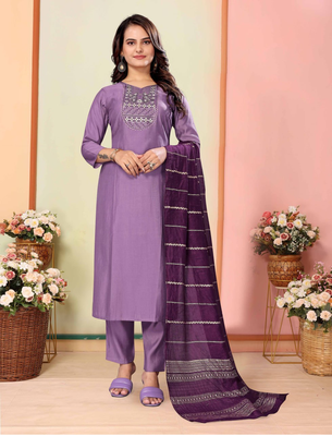 Levender   art silkpremium designer ready to wear kurta set 1