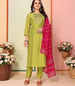 Perot green  art silkpremium designer ready to wear kurta set