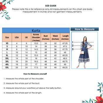Women'S Cotton & Cotton Slub Ikat Printed Anarkali Kurta (Blue) 5