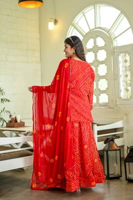 Red pure georgette kurta set 2