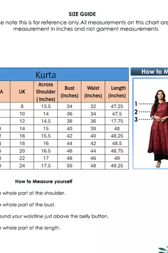 Women'S Cotton Floral Printed Anarkali Kurta