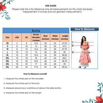Women'S Cotton Tie & Dye Printed Anarkali Kurta (Orange) 6