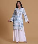 Blue cotton tie dye kurtis