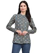 Multicolor blended cotton women shirt