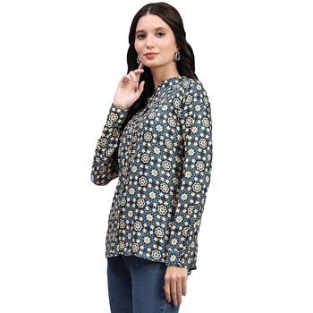 Multicolor blended cotton women shirt 3