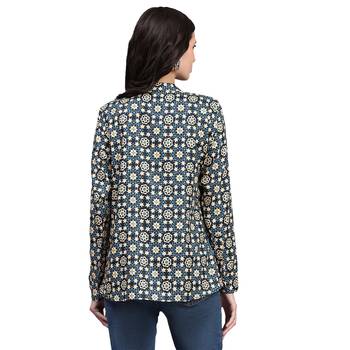 Multicolor blended cotton women shirt 4