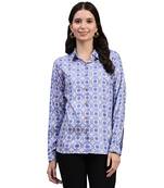 Purple blended cotton women shirt