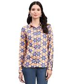Orange blended cotton women shirt