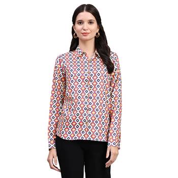 Pink blended cotton women shirt 1