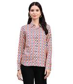 Pink blended cotton women shirt