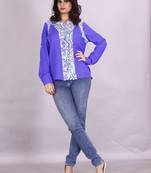 Purple blended cotton women shirt