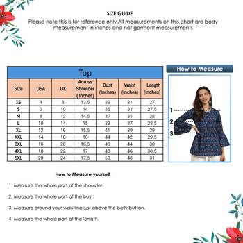 Women'S Cotton Indigo Geomatrical Printed Flared Top (Blue) 6