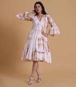 White cotton tie dye dress