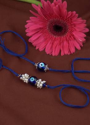 Handmade combo blue evil eye silver plated for brother bhaiya 4