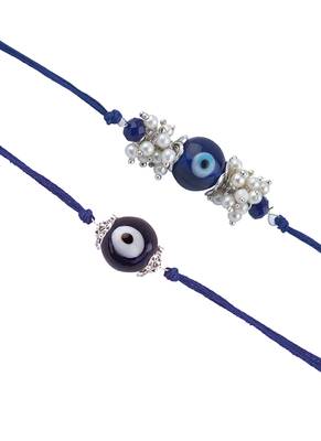 Handmade combo blue evil eye silver plated for brother bhaiya 5