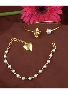 Handmade rakhi combo couple pair gold plated heart and ganesha bracelet/bangle rakhi set for bhaiya bhabhi 4