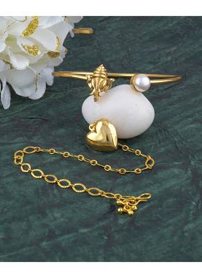 Handmade rakhi combo couple pair gold plated heart and ganesha bracelet/bangle rakhi set for bhaiya bhabhi 3