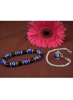 Handmade rakhi combo couple pair panch mukhi rudraksh and jhumki charm bracelet silver plated set for bhaiya bhabhi 2