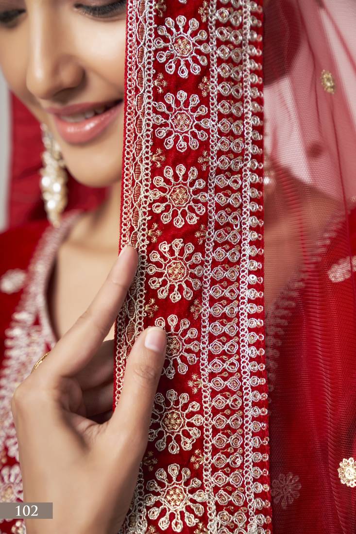 Red Colored Sequins Zari And Codding Embroidered Velvet Indian Salwar Kameez