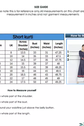 Women'S Floral Printed Anarkali Kurti (Blue)