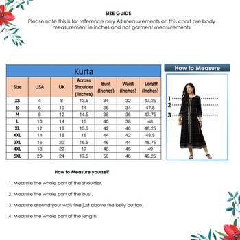 Women'S Plus Size Rayon Geomatrical Printed  Anarkali Kurti (Black) 6
