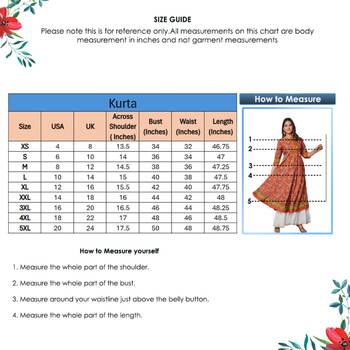 Women'S Plus Size Floral Printed Anarkali Kurti (Red) 6