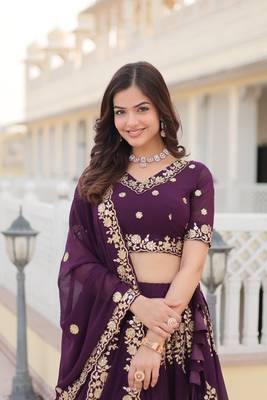 Purple Lehenga Choli With Dupatta Collections 4