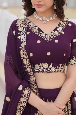 Purple Lehenga Choli With Dupatta Collections 5