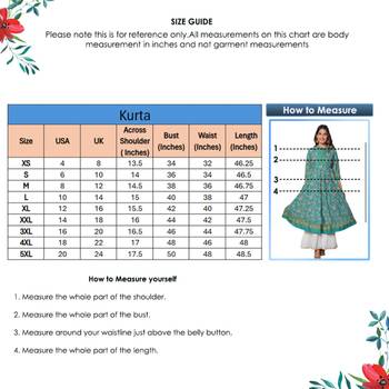 Women'S Plus Size Floral Printed Anarkali Kurti (Green) 6