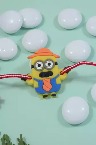 Fancy cartoon kids rakhi with roli chawal & rakshabandhan card for new born baby boys/bro/brother/bhai 
