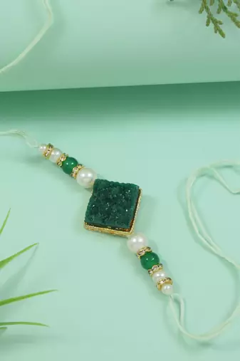 Fancy rakhi with roli chawal & rakshabandhan card for baby boys/bro/brother/bhai (r260g)