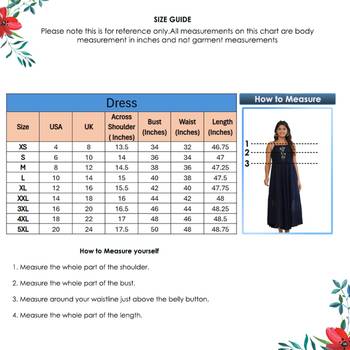 Women'S Smoking Embroidered Georgette Dress (Blue) 6