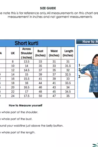 Women'S Geomatric Printed Short Kurti (Blue)