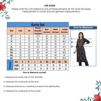 Women'S Black Plus Size Cotton Chicken Embroidery Printed Straight Kurta Set (Black) 6