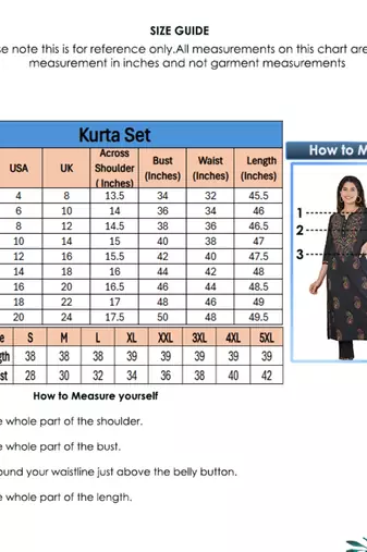 Women'S Black Plus Size Cotton Chicken Embroidery Printed Straight Kurta Set (Black)