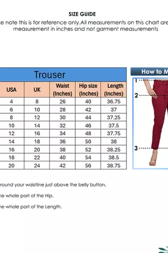 Women'S Maroon Lycra Regular Fit Trouser Pants