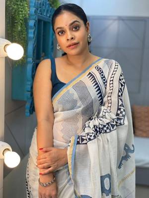 Kalamkari & Batik Weave on Pure Chanderi Cotton with Matching Blouse  1