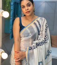 Kalamkari & Batik Weave on Pure Chanderi Cotton with Matching Blouse 