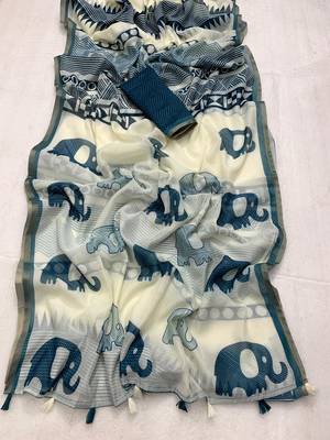 Kalamkari & Batik Weave on Pure Chanderi Cotton with Matching Blouse  4