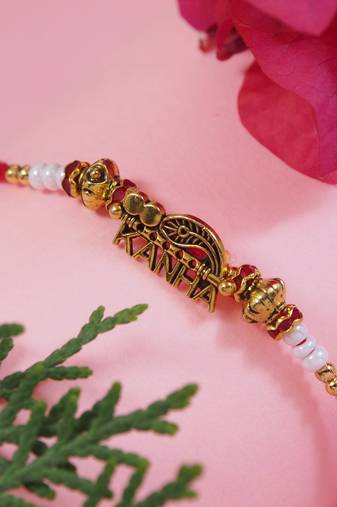 Fancy kanha rakhi with roli chawal & rakshabandhan card for baby boys/bro/brother/bhai 