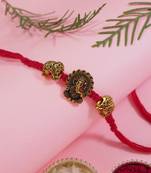 Ganapti rakhi with roli chawal & rakshabandhan card for men/bro/brother 