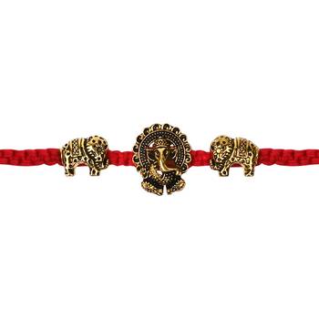 Ganapti rakhi with roli chawal & rakshabandhan card for men/bro/brother  2