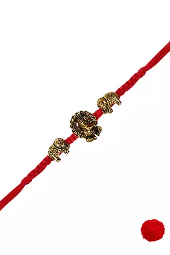 Ganapti rakhi with roli chawal & rakshabandhan card for men/bro/brother 