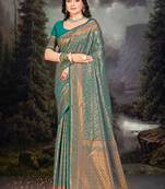 Sangam Prints Sky Blue Silk Woven Work Traditional Saree