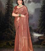Sangam Prints Brown Silk Woven Work Traditional Saree