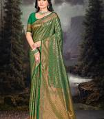 Sangam Prints Green Silk Woven Work Traditional Saree