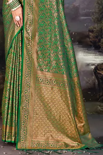 Sangam Prints Green Silk Woven Work Traditional Saree