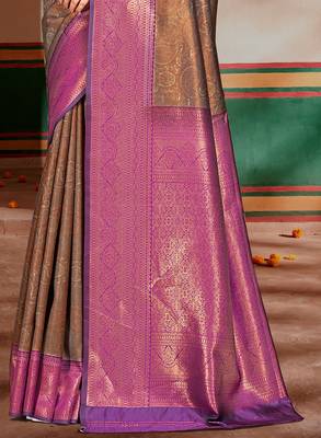 Sangam prints magenta silk woven work traditional saree 3